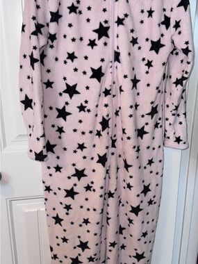 Spoiled Pink and Black Star Fleece Pajama Onesie
